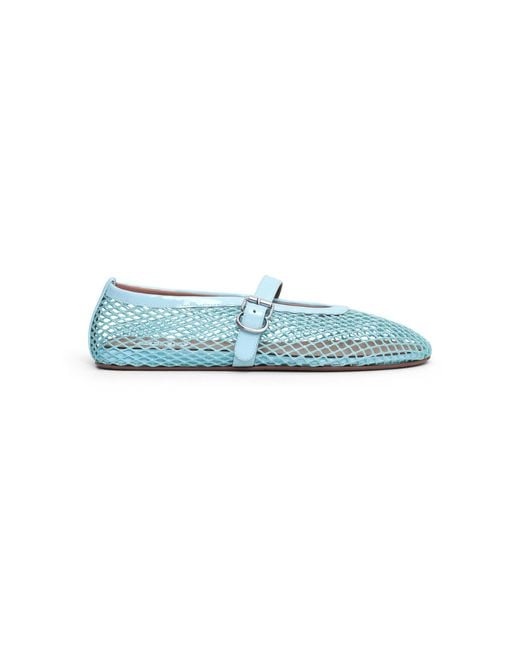 Alaïa Blue Mesh Mary Jane Flats
