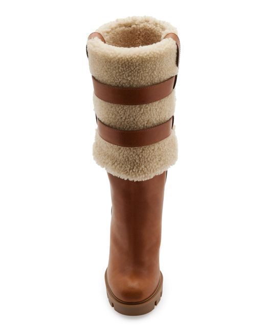 Christian Louboutin Brown Brodeback 100mm Shearling Ankle Boots