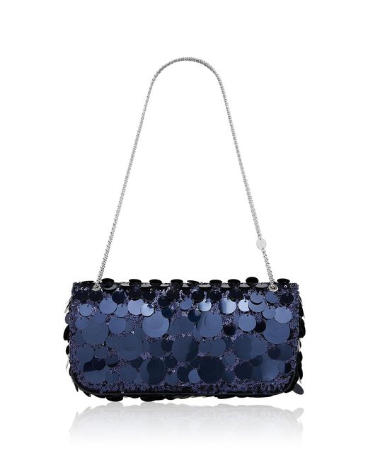 Rabanne Blue Sparkle Large Baguette Bag