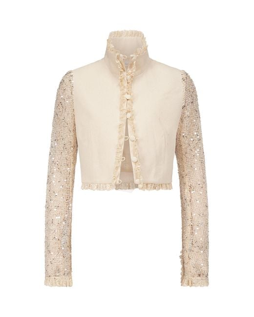 Ludovic de Saint Sernin Natural Odile Sequined Jacket