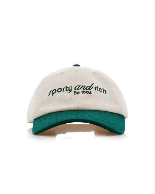 Sporty & Rich Green Tank Wool-flannel Baseball Cap