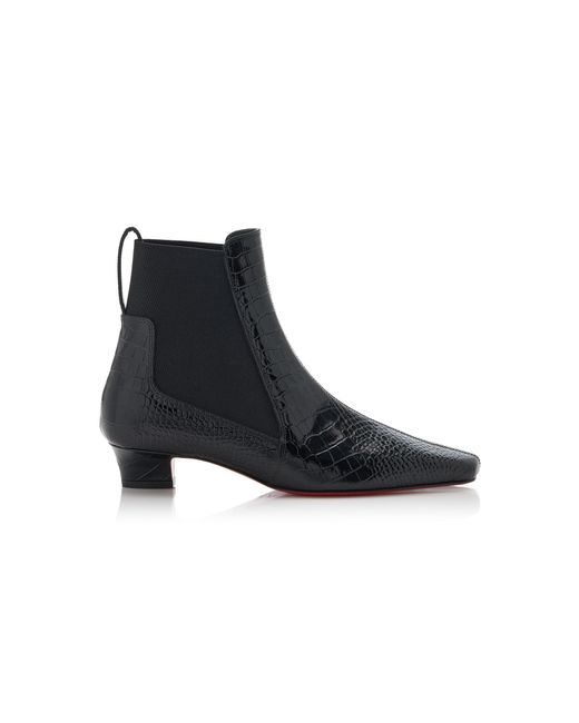 Christian Louboutin Black Promidavol 35Mm Croc-Effect Leather Chelsea Boots