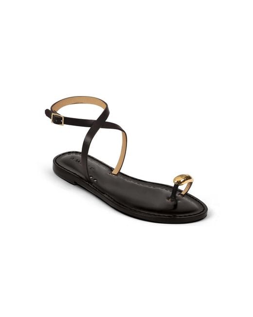 Amanu Black The Kigali Leather Sandals for men