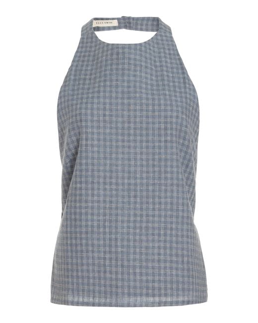 ELCE Gray Exclusive Isabelle Organic Cotton-hemp Halter Tank Top