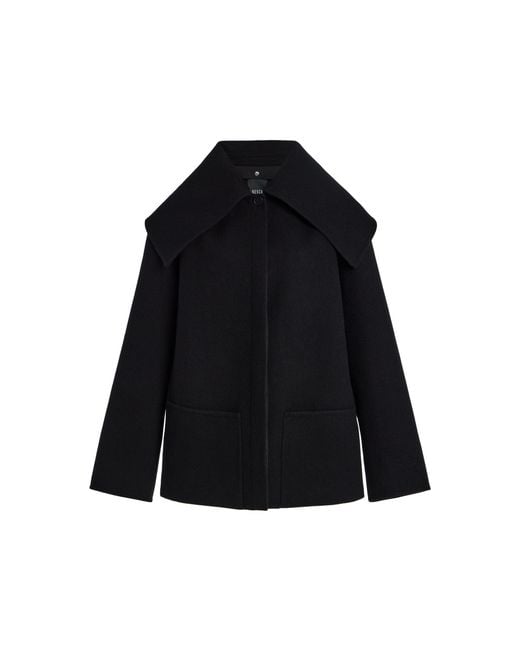 Bevza Black Kozhukh Cashmere-wool Short Coat