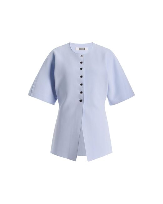 Birrot Blue Lay3 Half-Sleeve Top