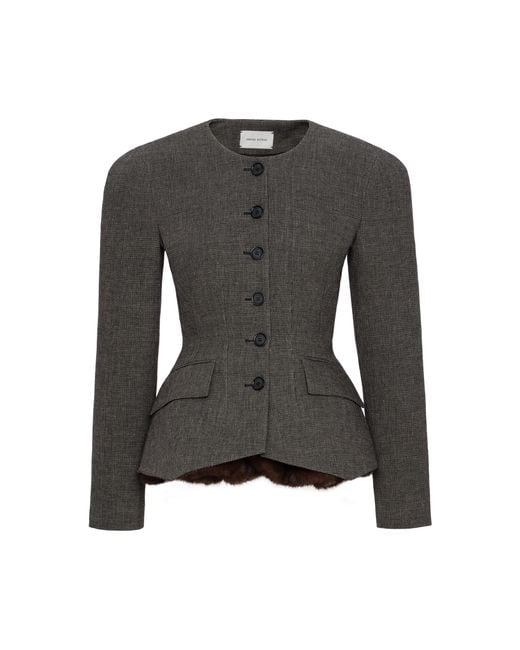 Magda Butrym Black Tailored Wool-Linen Jacket