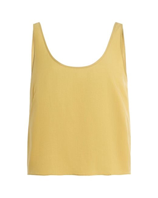 Leset Yellow Kim Scoop Tank Top