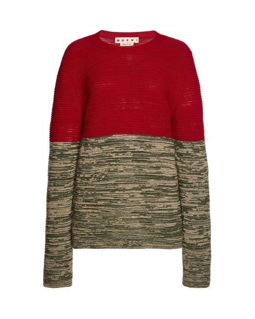 Marni Red Wool Knit Sweater