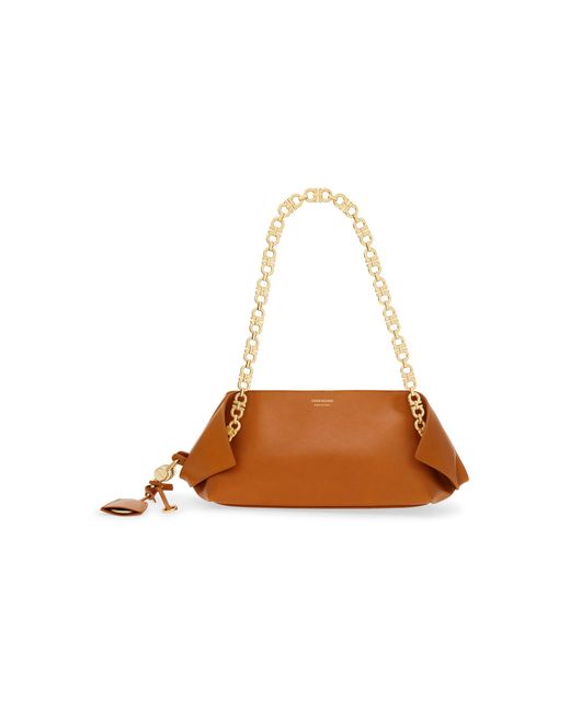 Ferragamo White Scarf Chain Leather Shoulder Bag