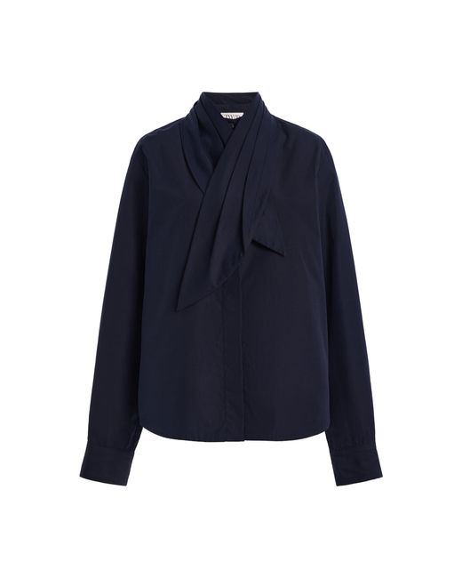 Twp Blue Crepe Tie Top