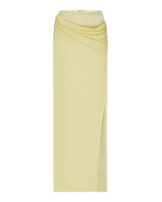 Anna October Yellow Casey Draped Jersey Maxi Skirt