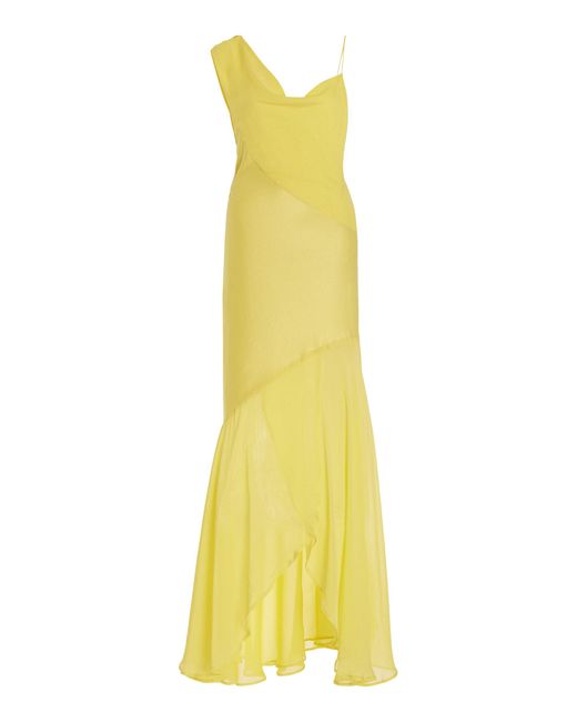 Paris Georgia Yellow Willow Silk-georgette Gown