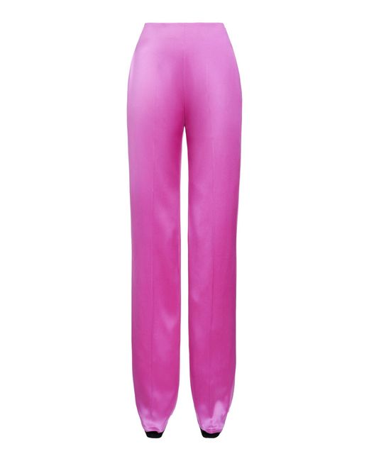 Valentino Garavani Pink Tailored Elegant Silk-Blend Tapered Pants