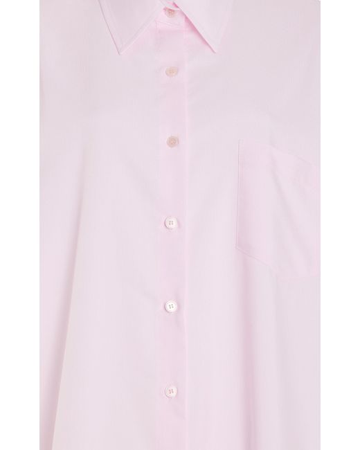 Frankie Shop Pink Avery Oversized Cotton-blend Maxi Shirt Dress