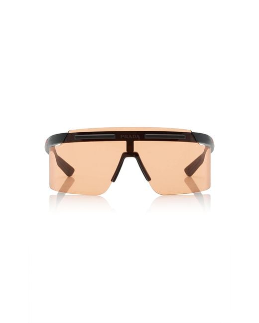 Prada Linea Rossa Natural Mask-Frame Acetate Sunglasses