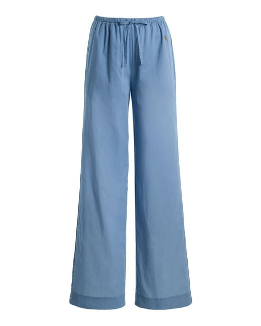 ÉTERNE Blue Brody Cotton Pants