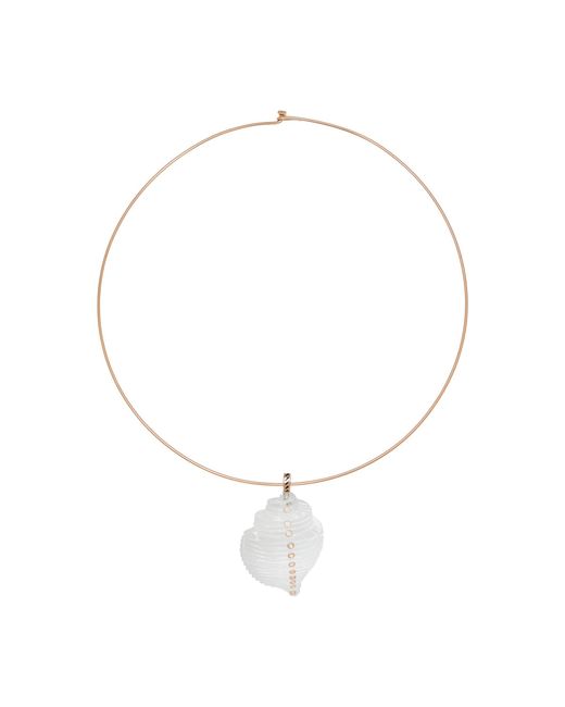 Dezso by Sara Beltran Metallic Quartz, Shell, And Diamond 18k Gold Necklace
