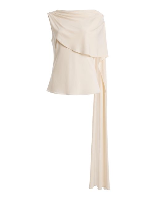 Kallmeyer White Helga Asymmetrical Scarf Top