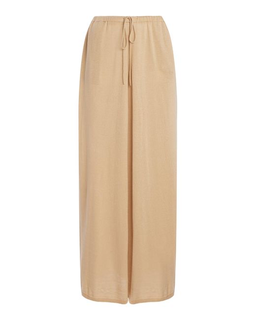 By Malene Birger Natural Piscata Knit Wide-Leg Pants