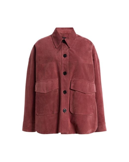 Arma Red Kaylee Lamb Suede Jacket Exclusive