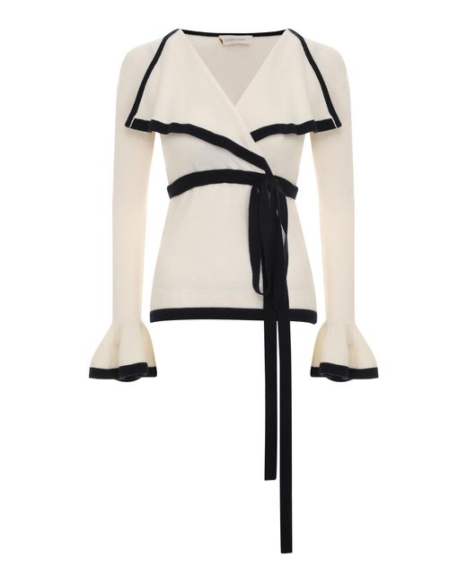Zimmermann Natural High Tide Wool Wrap Top