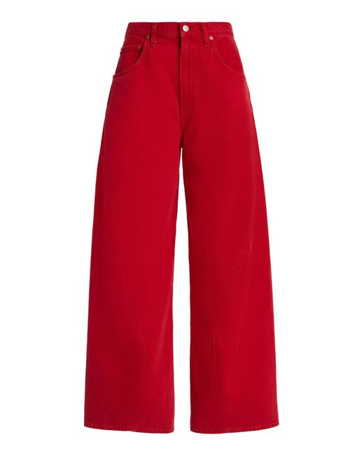 Agolde Red Twist Rigid High-Rise Wide-Leg Jeans