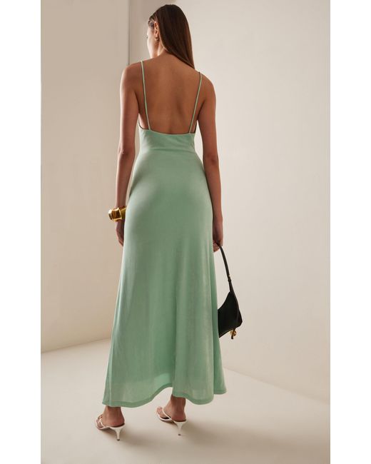 Significant Other Green Caitlin Draped Jersey Maxi Dress