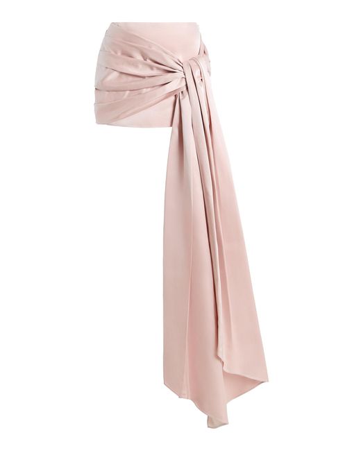 Adam Lippes Pink Rhett Silk Duchesse Skirt