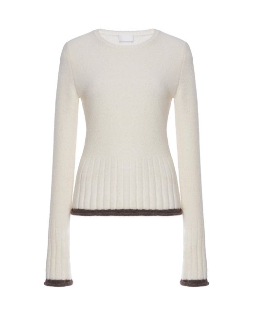 Moncler White Knit Alpaca Wool-blend Sweater