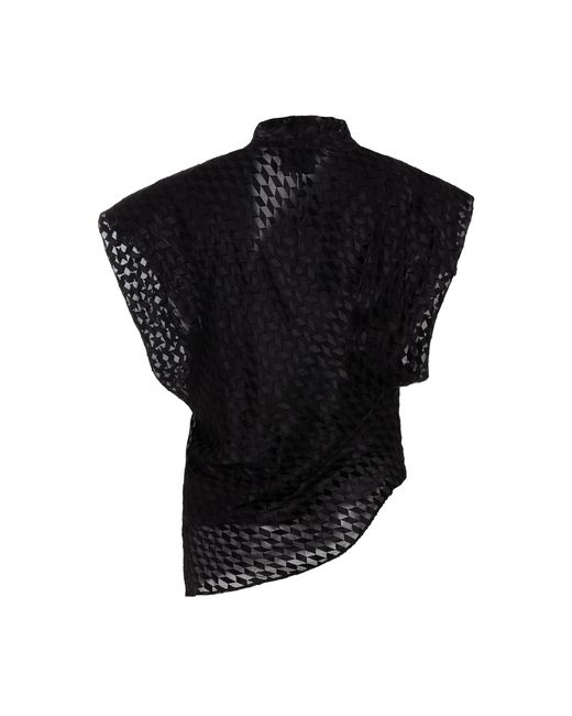 Isabel Marant Black Keddy Lace-trimmed Silk-blend Top