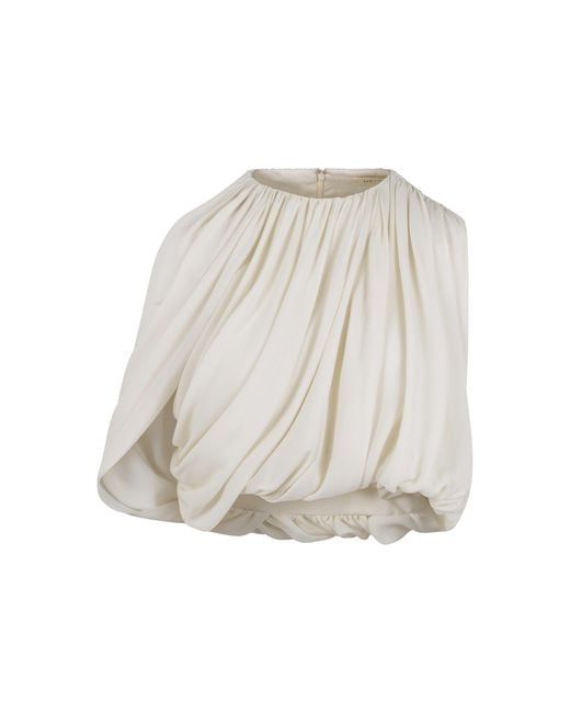 Heirlome White Marie Draped Silk Top