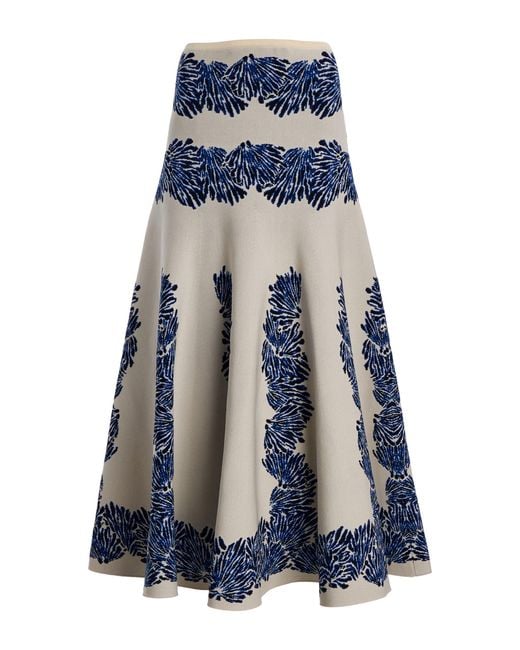 Ulla Johnson Blue Alessia Knit Jacquard Skirt
