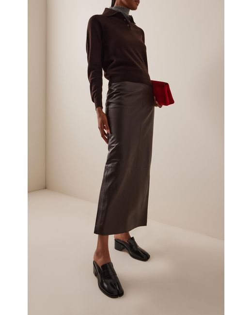 Maison Margiela Black Tabi City Leather Loafer Mules