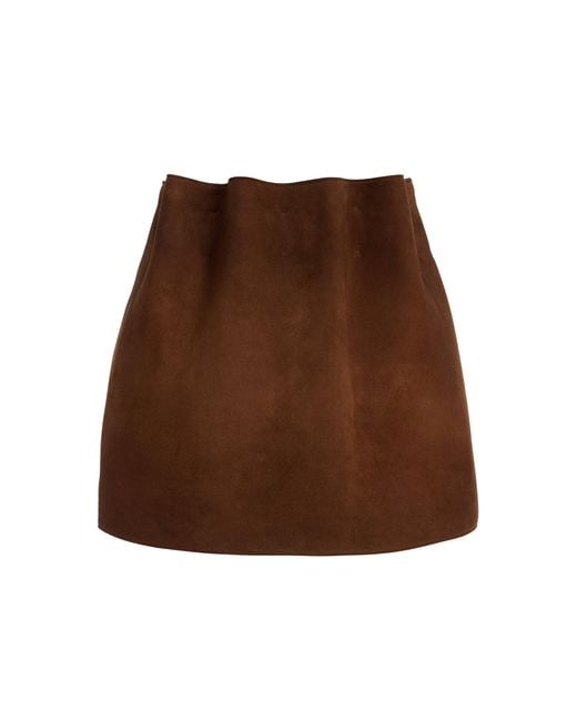Prada Brown Suede Mini Skirt