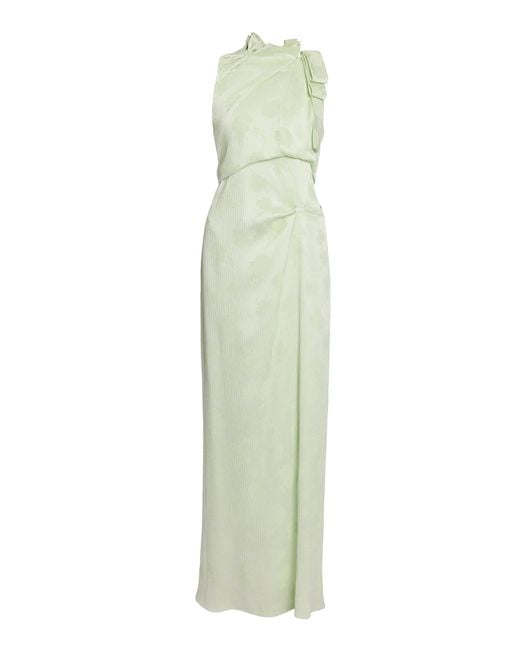 Erdem White Floral Creponne Jacquard Gown