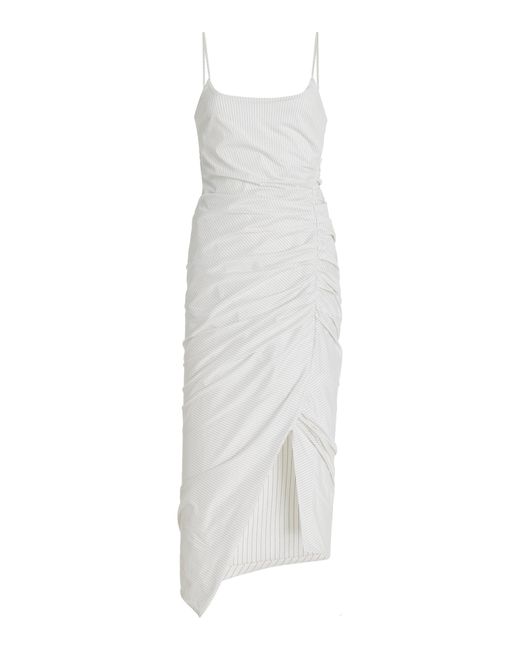 Philosophy Di Lorenzo Serafini White Gathered Poplin Midi Dress