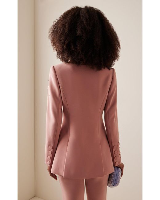 Huishan Zhang Pink Justine Crystal-embellished Suiting Blazer