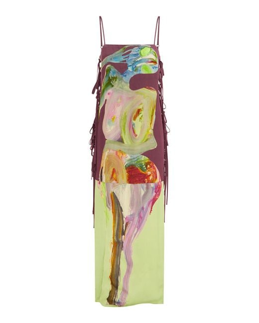 ALÉMAIS Multicolor Jedda Side Tie Crepe Maxi Dress