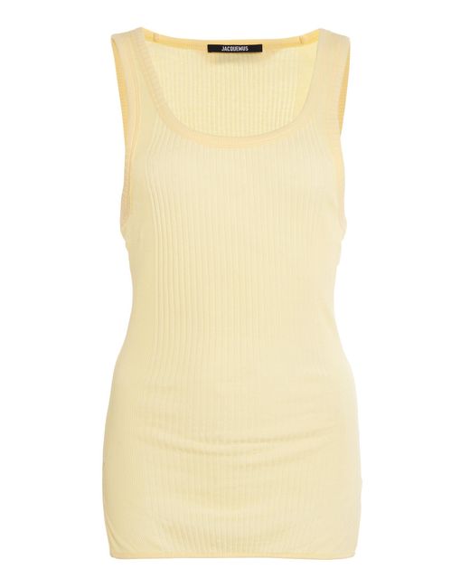 Jacquemus Natural The Rond Carré Cotton Tank Top