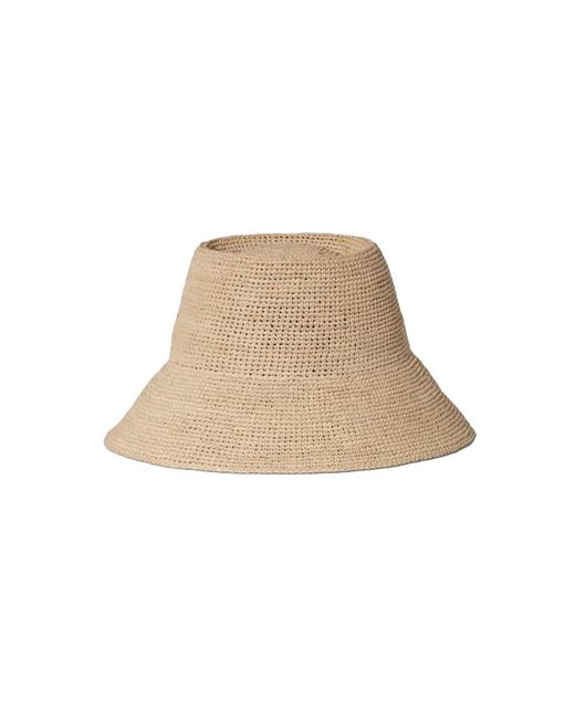 Janessa Leone Natural Felix Raffia Bucket Hat