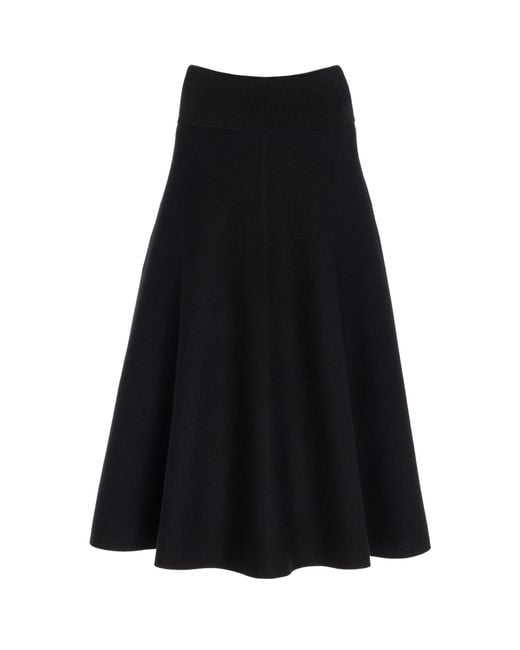 Frankie Shop Black Exclusive Gabrielle Knit Midi Skirt
