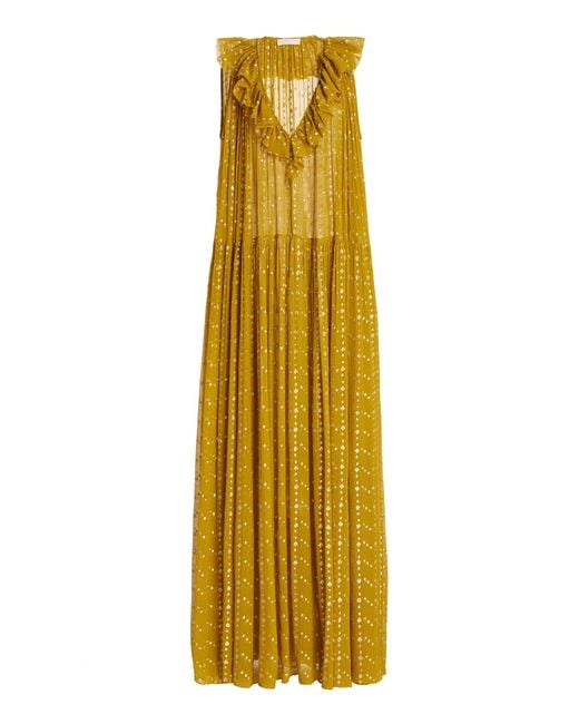 Ulla Johnson Yellow Audelia Oversized Silk Gown