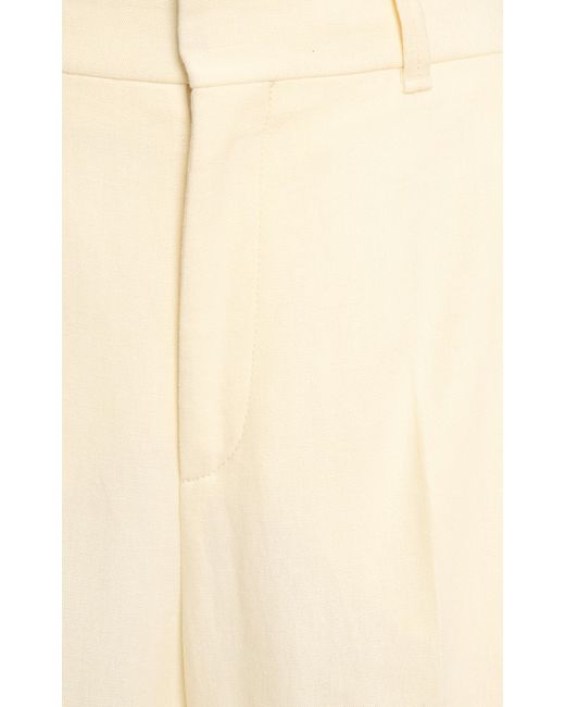 Chloé Natural Linen-canvas Wide-leg Pants