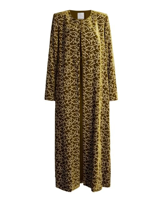 Christopher Esber Natural Embroidered Silk Velvet Robe Coat
