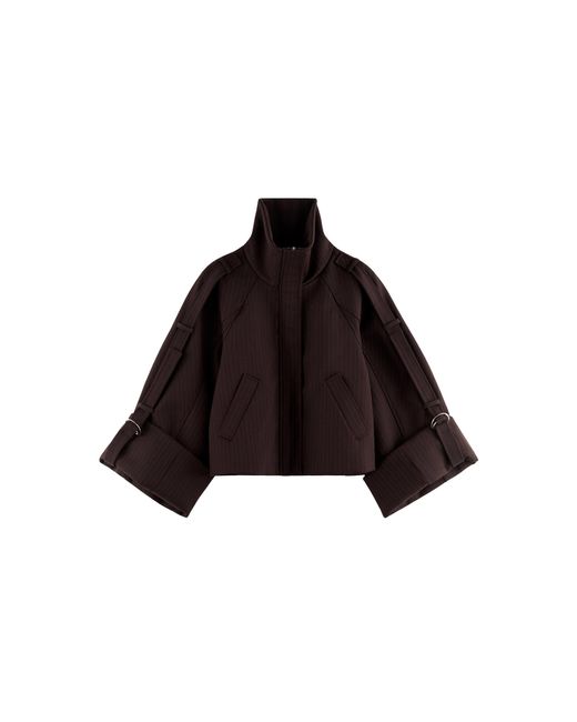 ARAKII Black Exclusive Short Pleated Crepe Jacket