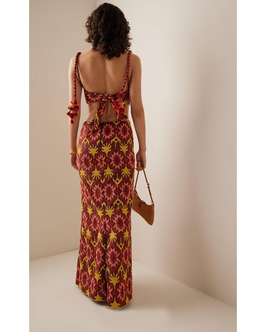 Johanna Ortiz Embroidered Cutout Maxi Dress