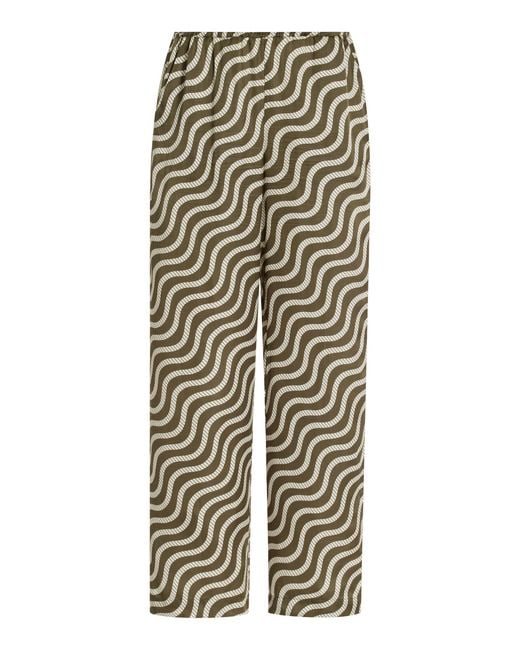 YAITTE White Fiji Printed Satin Pants