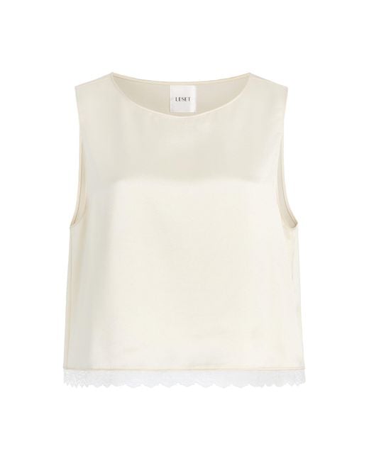 Leset White Barb Lace Cropped Top