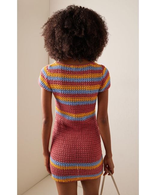 Akoia Swim Pink Exclusive Crocheted Cotton Mini Dress